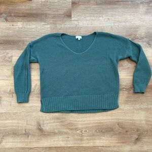 Lucky Brand Deep Green V-Neck Sweater